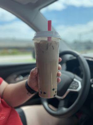 Black milk boba tea