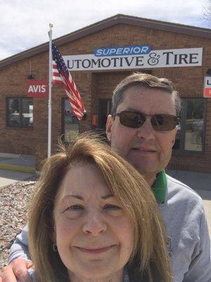 Thank you, Gary, at Superior Automotive & Tire for getting us back on the road!