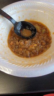 Lentil soup great on winter day... hot and flavorful