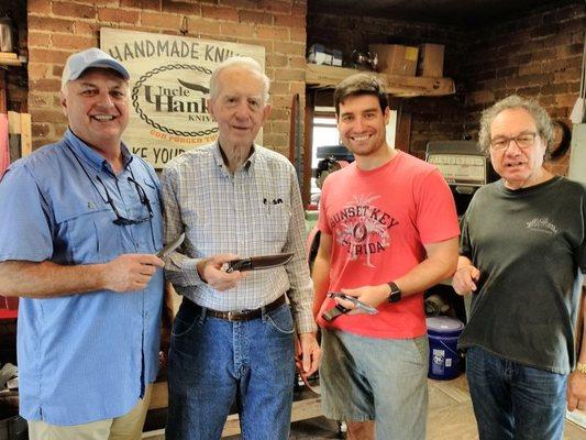 3 generations forging their knives together.