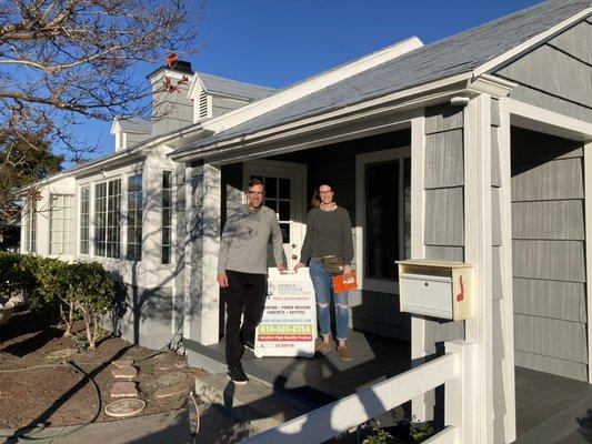 John and MJ at our clients home doing a final inspection of our work, we love happy customers!