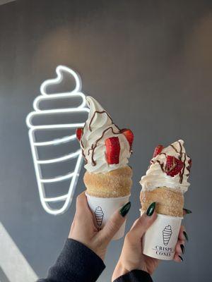 Vanilla icecream with Nutella and strawberry's