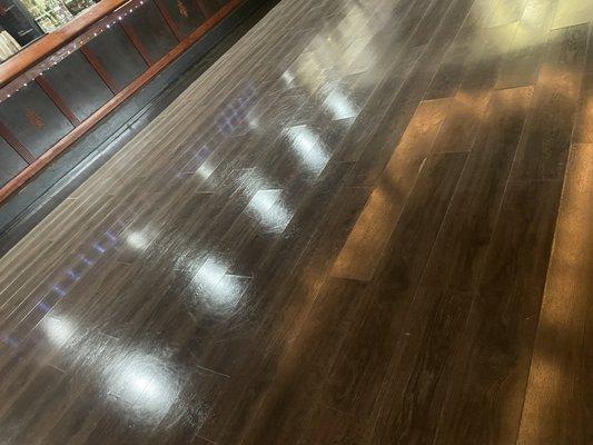 Floor newly waxed