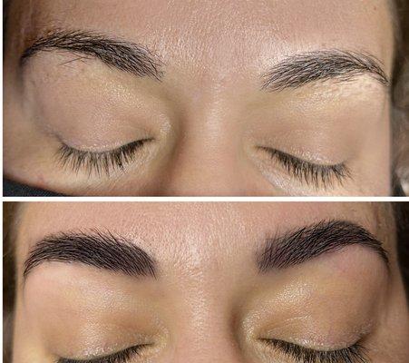 Brow lamination with tint