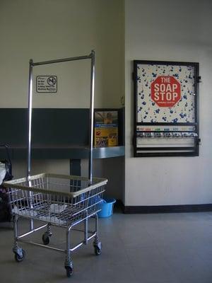 Carts and Folding Tables at Sunset Blues Coin Laundry