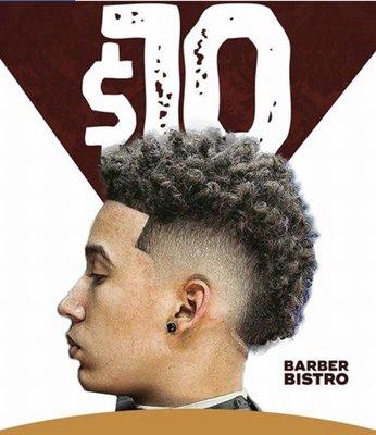 "$10 Tuesdays" All Haircuts Are $10 On Tuesday Before 8pm!! Visit Barber Bistro Today