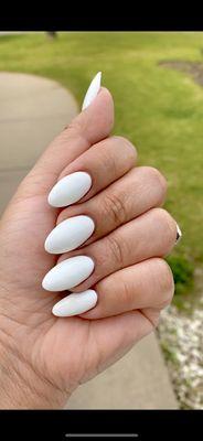 Acrylic Gel Almond White Nails