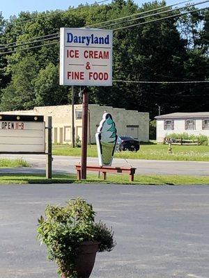 View of Route 20 road-sign - easy to miss!