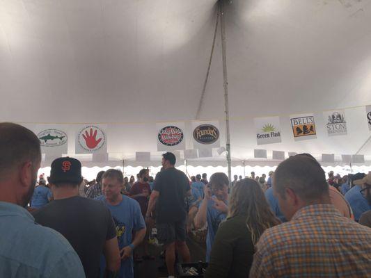 Inside the main tent