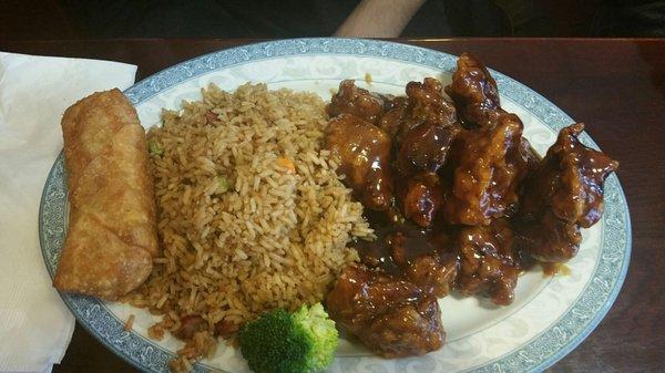 General Tso's chicken combo.