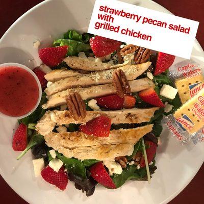 Strawberry Pecan Salad with Grilled Chicken