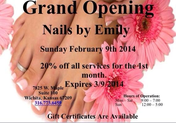 Please come join us for Grand  Opening 2/9/2014.