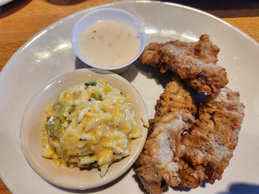 Steak Fingers and Broccoli Casserole