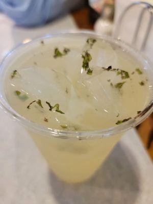 Homemade Lemonade with Fresh Mint Ice Cubes