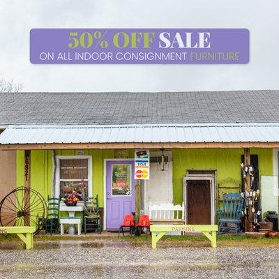 Have you heard? We are getting out of the consignment business. All indoor consignment furniture is 50% off until GONE ! NOW - 6/15/2019