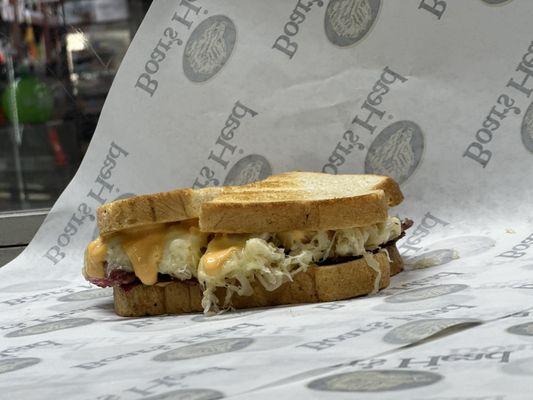 Traditional Reuben sandwich with toasted bread