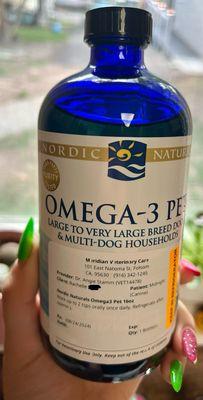 Nordic Naturals Omega-3 for Midnight's allergies, hopefully helps!