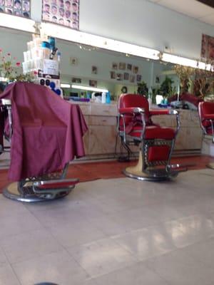 Hair Cut off 4th in Ontario. They have the old retro barber chairs.