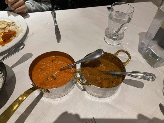 Butter Chicken and chicken curry