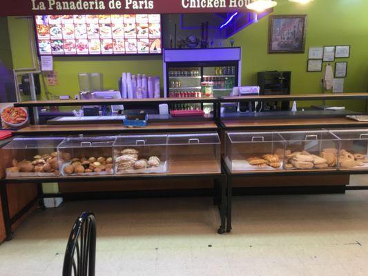 Bakery case with bread