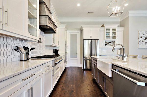 Marble countertop and island