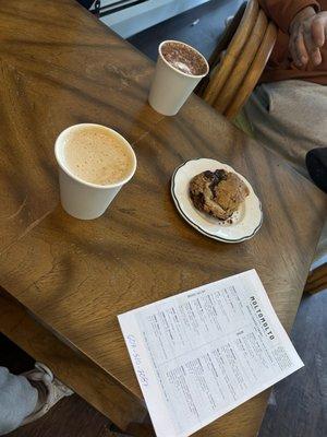 Caramel hot chocolate, chocolate chunk cookie and toasted marshmallow latte. 1000/10!!!