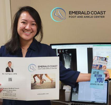 Jaymie, our Office Manager, brings extensive clinical knowledge and management experience to Emerald Coast Foot and Ankle Center!