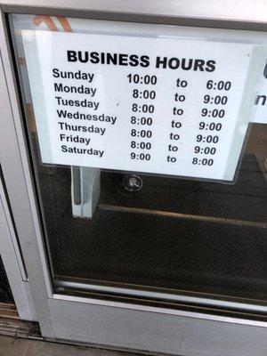 Store hours