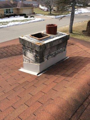 Before picture that Hansen&Sons Chimney repair completed at my house.