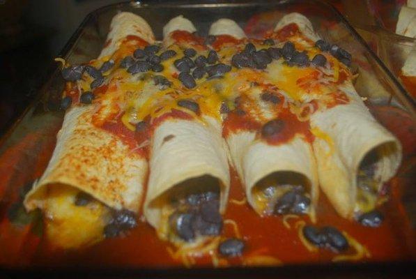 Black Bean Enchilada - our own beans and Enchilada sauce