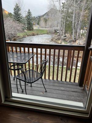 View of patio and creek