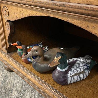 Hand carved and painted ducks