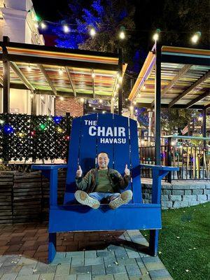 Giant Chair outside the restaurant