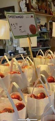 Bags of apples