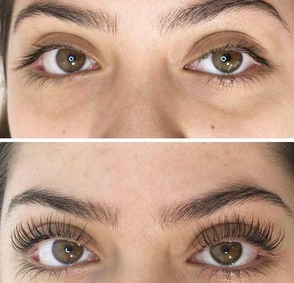 Eyelash lifting before and after!