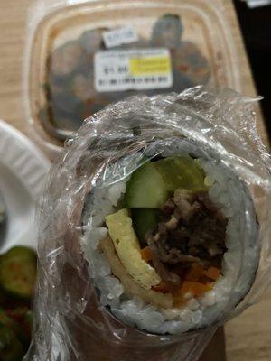 Beef Kimbab & Cucumber Kimchi