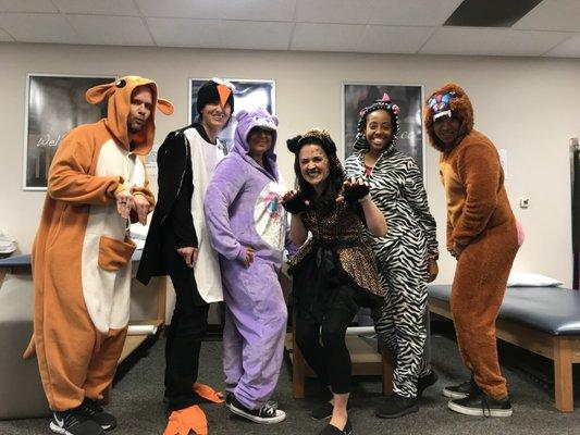 The clinical staff acting like some wild animals