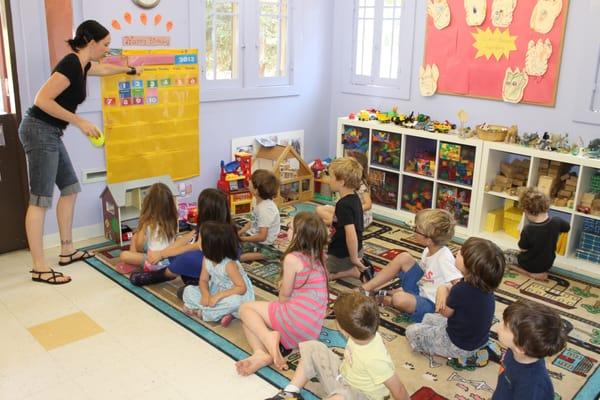 Teacher Katie uses students' birthdays to teach them about the months.