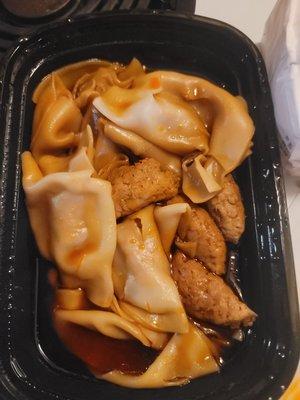 These were supposed to be dumplings but were so overcooked that the filling was not even in the wrapper. I was served mush and filling.