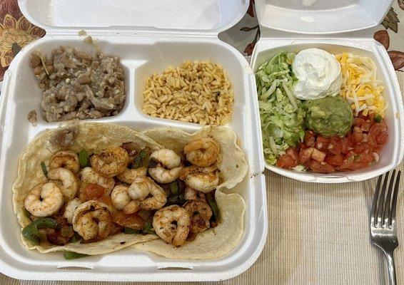 Shrimp tacos plate!!