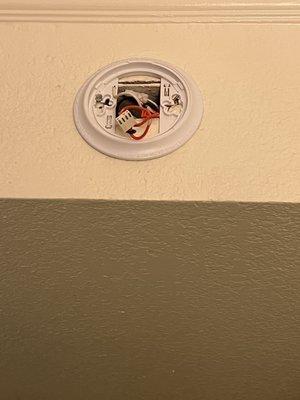 No cover on smoke detector