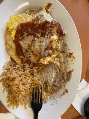 Huevos Rancheros extra spicy according to my special order. But everyone can order according to choice of spicy tolorance