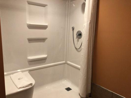 Spacious very clean walk-in shower