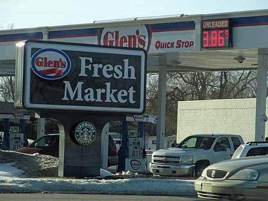 This Glen's Market also has a gas station, so fill up your car, along with your fridge!