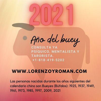 1) AÑO DEL BUEY  2021! Consulta YA psíquico, mentalista y tarorista.