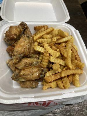 Fries and Garlic Parmesan Wings