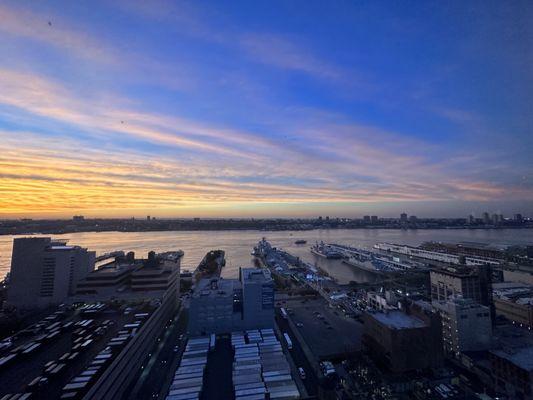 Sunset from the floor to ceiling windows