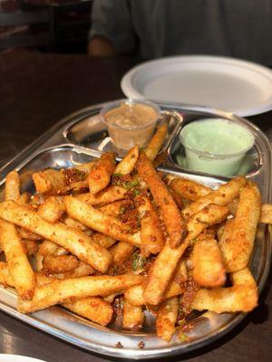 Masala Fries Moti sauce Tikka Sauce