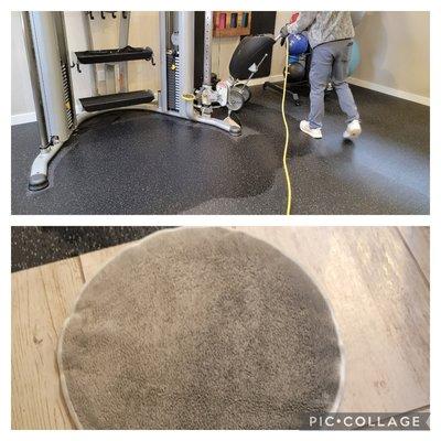 We can clean and sanitize rubber gym mats/floors along with other hard surface floors.