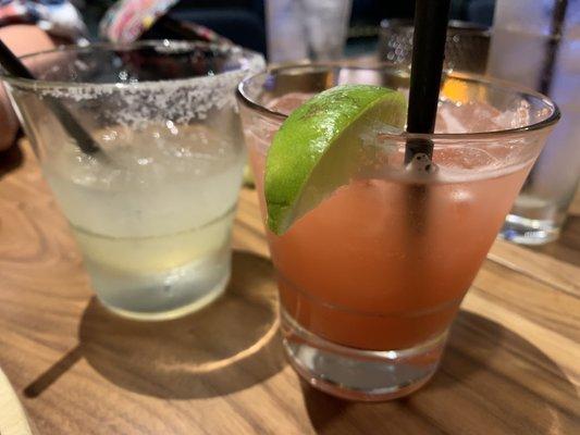 Regular and Strawberry Margaritas